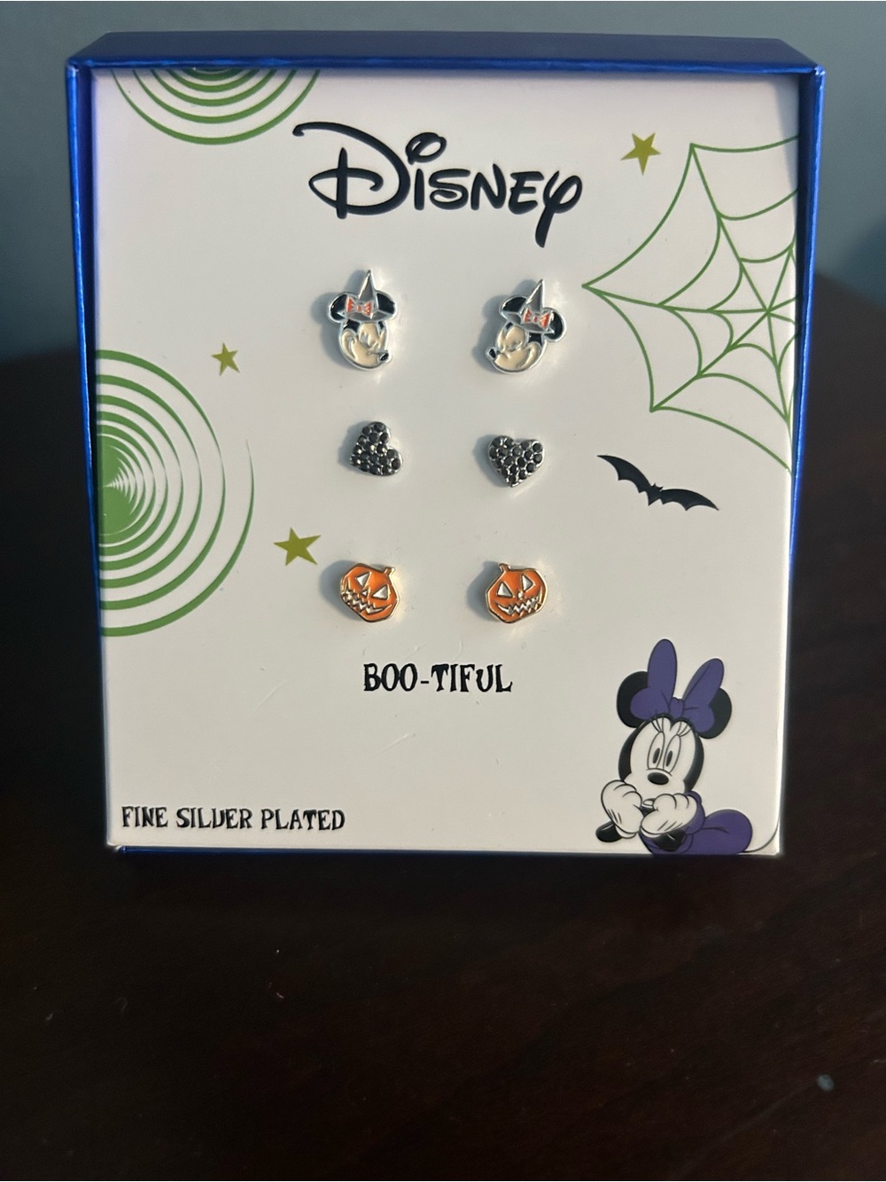 Disney Kids Minnie Mouse and Pumpkin Stud Earring Set - Silver, Orange, Black